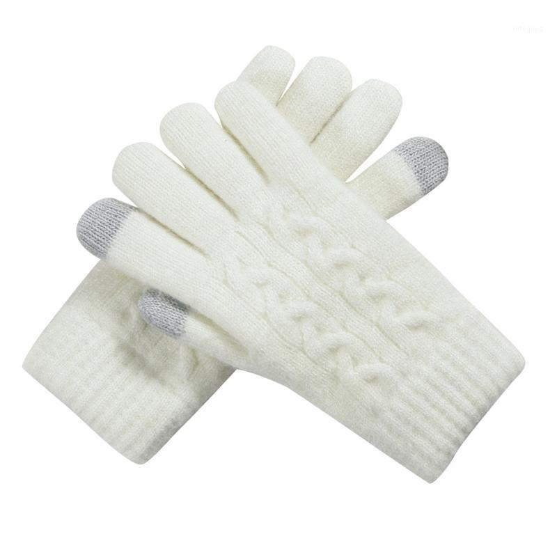 

Soft Women Gloves Solid Artificial Wool Adult Knitted Washable Outdoor Autumn Winter Warm Double Thickness Daily TouchScreen1