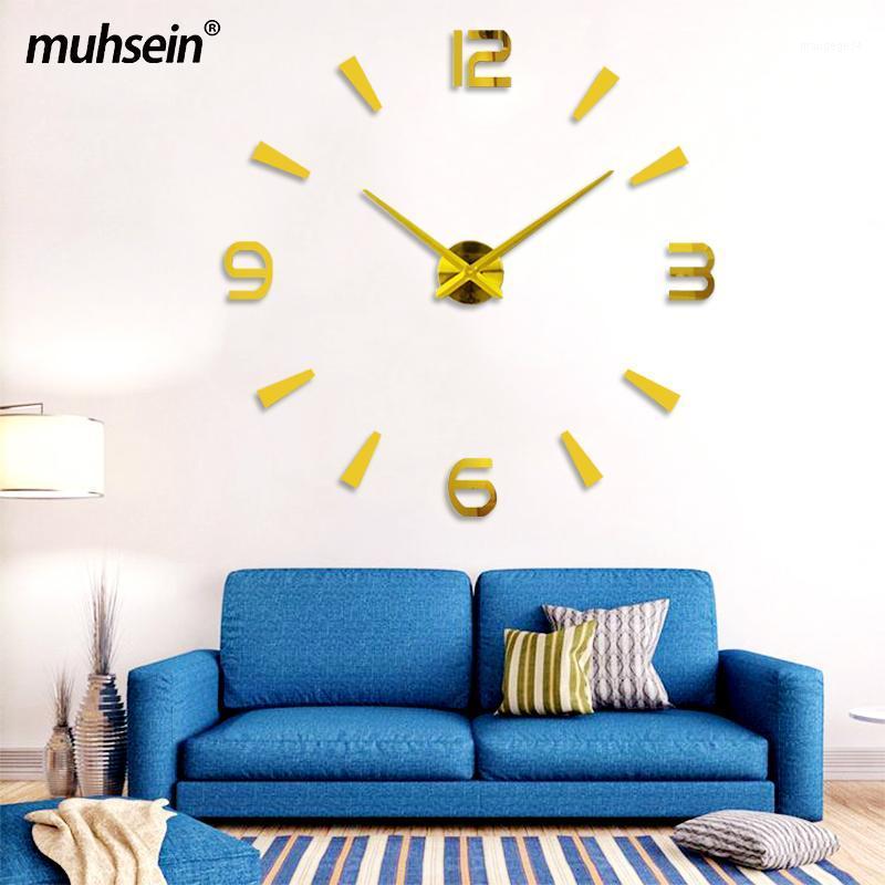 

Muhsein DIY Wall Clock Large Size Acrylic Mirror Watch Modern Home Decor Clock Mute movement DIY Watches For Room Free Shipping1