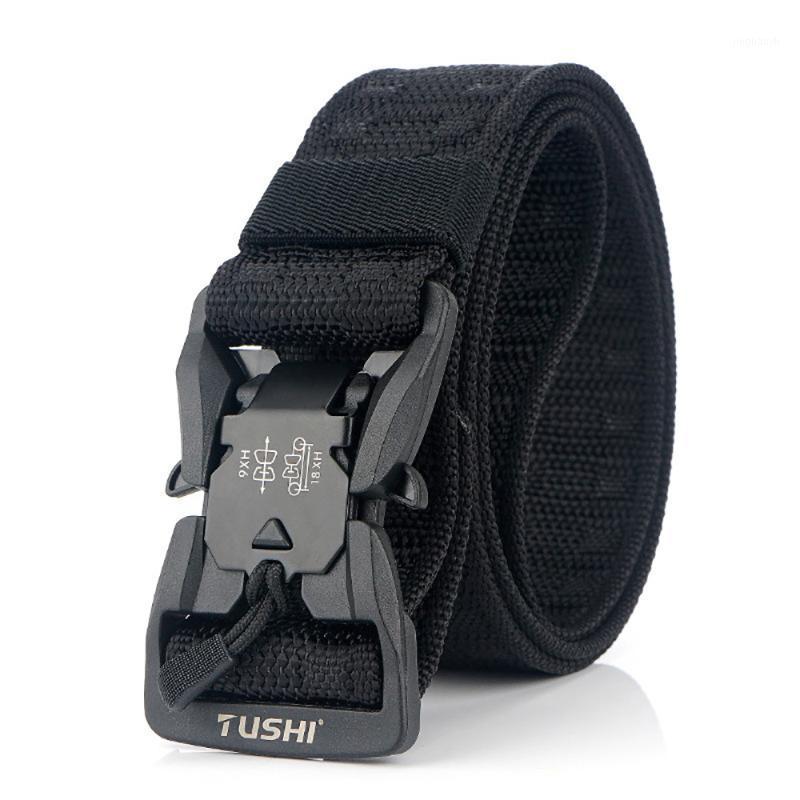 

Tactical belt sports belt hard PC quick release magnetic buckle soft and hard nylon suitable for outdoor sports1, Blue
