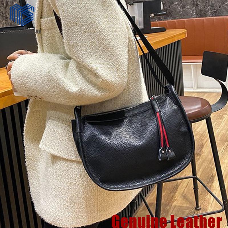 

New Fashion Genuine Leather Bags Women Shoulder Bags Luxury Handbags Women Bag Designer Crossbody For 2021 Messenger Bag, Black