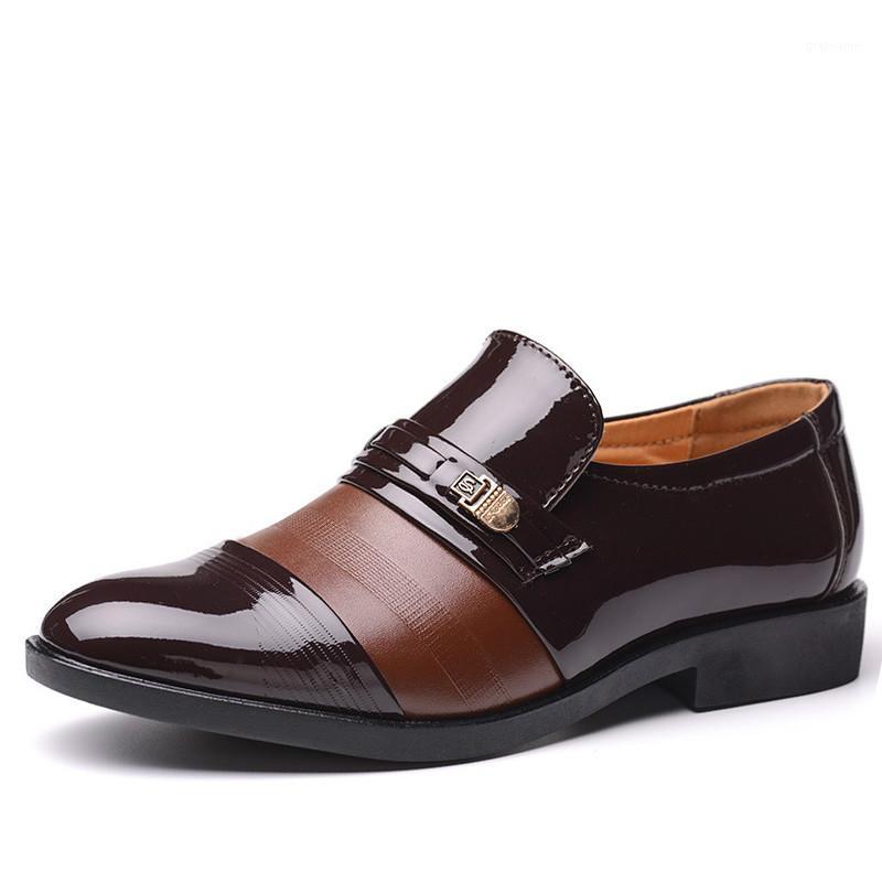 

Men Business Dress Men Shoes 2021 Slip On Dress Shoes Oxfords High Quality Leather Oxford For 38-481, Black