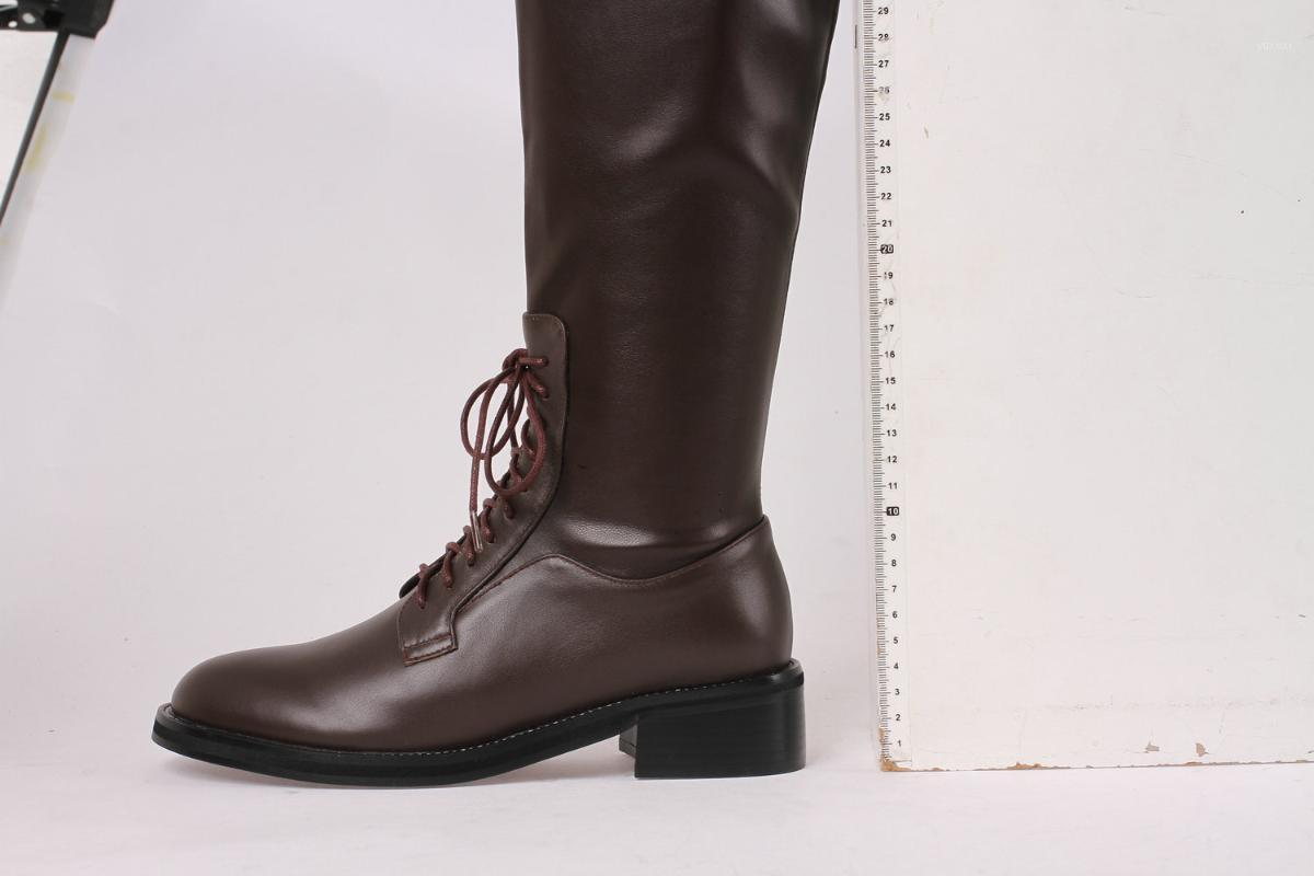 

SKLFGXZY winter style Knee high boots Genuine leather Women boots warm Motorcycle Classic cowhide Women shoes1, Black