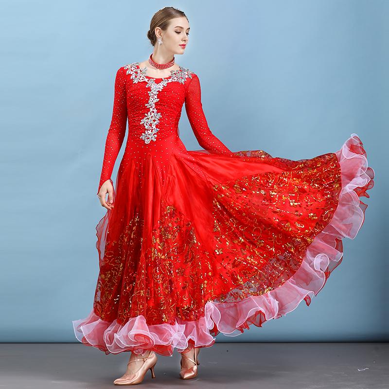 

Red ballroom dress waltz dance wear modern dance dress ballroom competition dresses fringe standard social tango, Blue