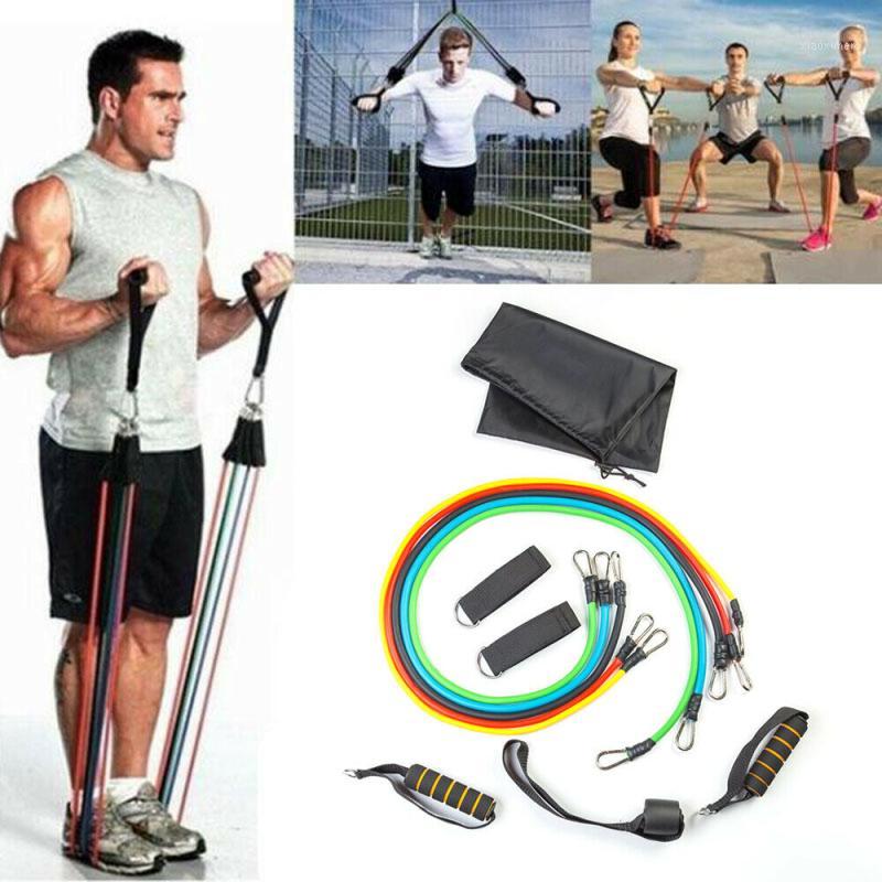 

11pcs 100/125/150 Pound TPE Workout Elastic Rubber Band Resistance Band Set Expander Home Gym Body Building Fitness Equipment1