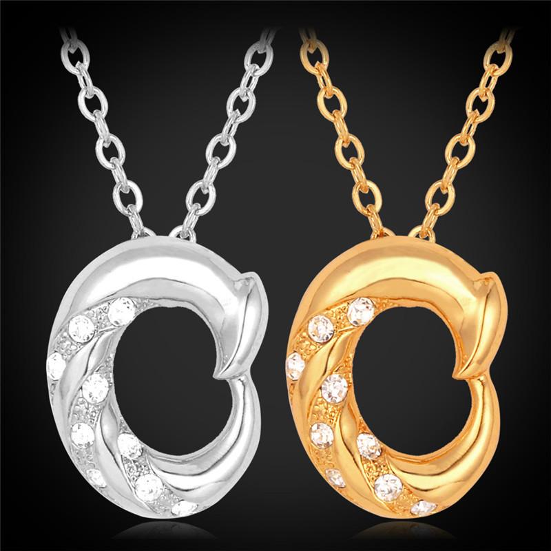 

Kpop Pendants Necklaces yellow Gold/Silver Color New Jewelry New Austrian Rhinestone Pendant For Women P972