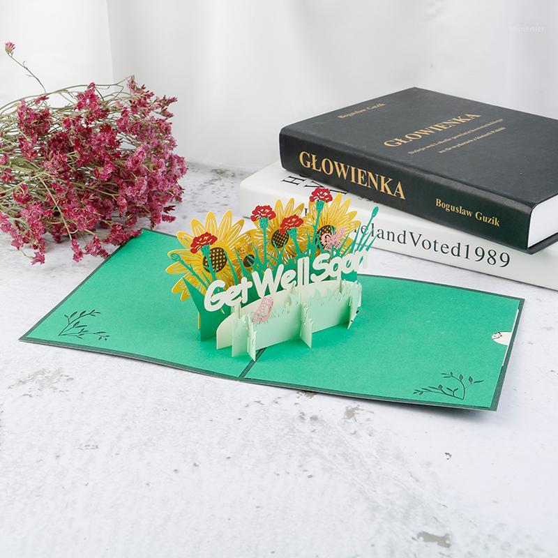 

Get Well Soon Card -Up Flowers Cards Sympathy Mothers Day Wedding Anniversary Birthday 3D Greeting Cards1