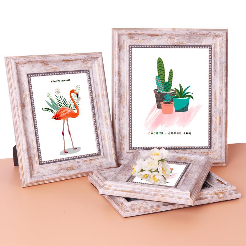 

Pink Retro Photo Frame Environmental Protection Photo Wall Ornaments Plastic Material Home Desktop Decoration 6 7 8 10 Inches