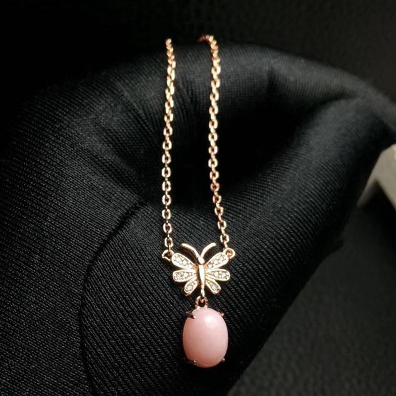 

Other Natural Real Pink Opal Butterfly Necklace Per Jewelry 0.5ct Gemstone 925 Sterling Silver Fine T211176