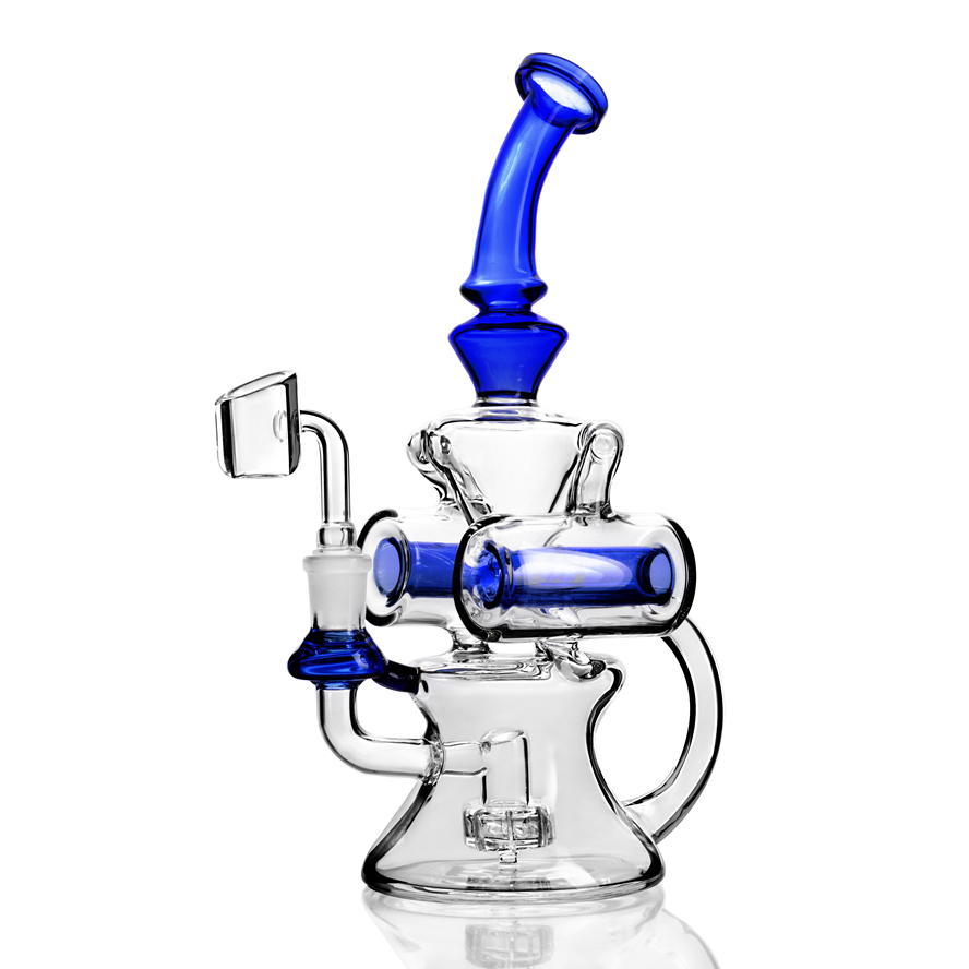 hookahs beaker bongs hookahs with threaded mouth piece glass tube with inline perc water pipe 10 inches 14 mm joint-image-376569752