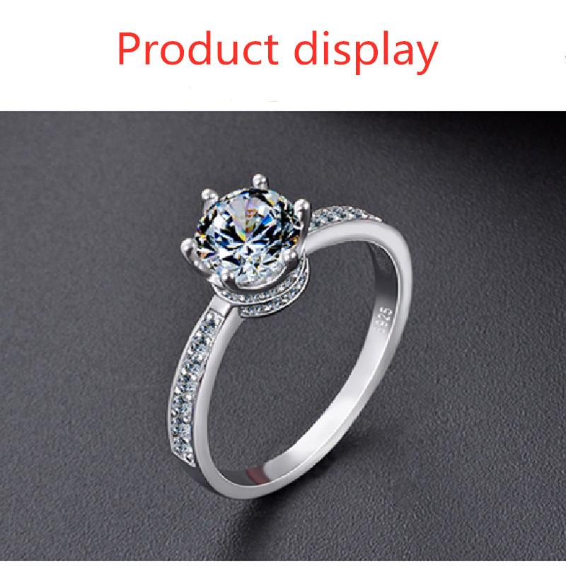 

Cluster Rings 2021 Ring S925 Silver Six-Claw Inlaid Zircon Jewelry