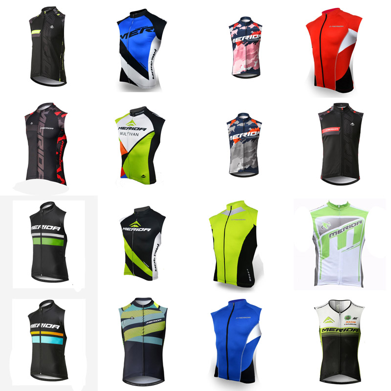 

MERIDA team Cycling Sleeveless jersey Vest men Summer Style Breathable Quick drying Bike Clothing Bicycle sleeveless vest H042415, Black