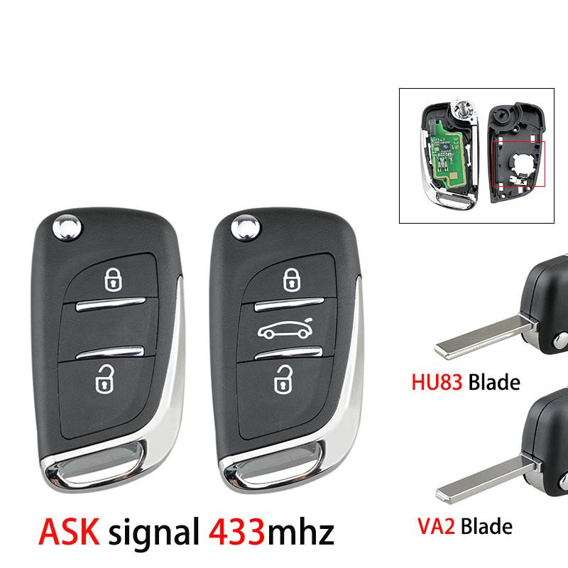 

Citroen DS Peugeot ASK remote control key 433MHz