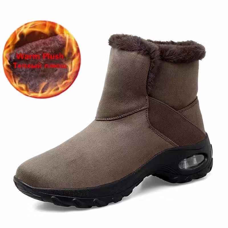 

2021 New Winter with Fur Warm Plush Snow Ankle Boots Women Flat Platform Suede Shoes Plus Size Outdoor Sneaker Jiyo, Redblack