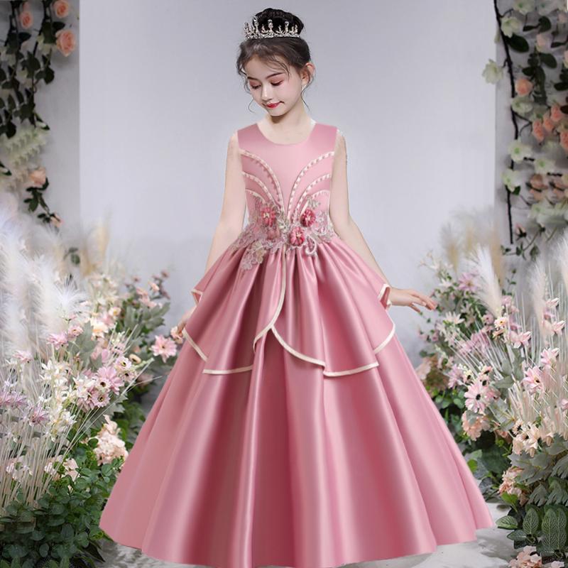 

Teenager Bridesmaid Princess Dress Birthday Party Wedding Dress for Girls Kids Clothes Childrens Flower Dresses Clothing 10 12 Y, Red