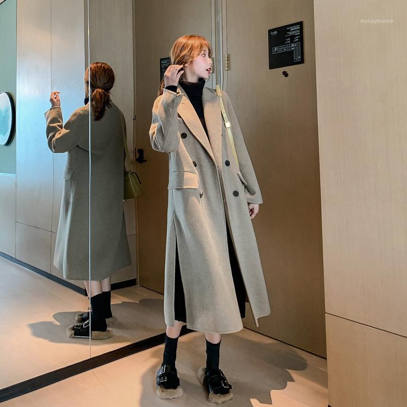 

Women Korean Winter Long Thick Overcoat Outwear Coat Loose Plus Size Cardigans Long Sleeve Manteau Femme Hiver Elegant Thicken1, Khaki