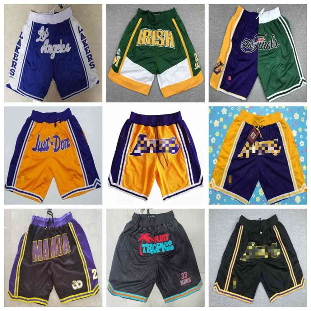 

Lakers's Mens stitched Just Don Basketball Shorts 23 6 James 0 Russell Westbrook Carmelo 7 Anthony 3 Davis Mitchell & Ness 2021/22 Edition City Sweatpants, As photo
