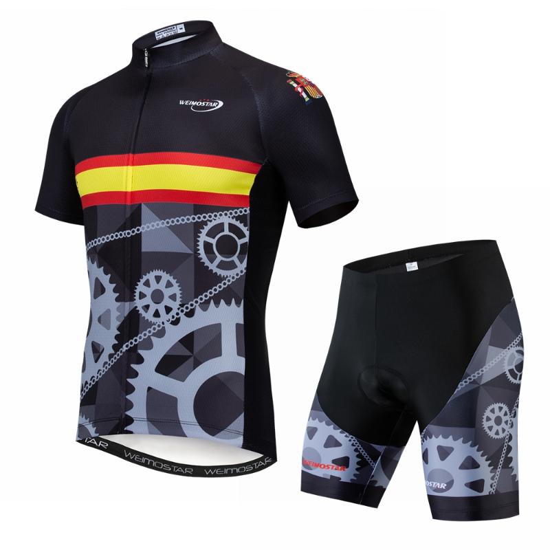 

Spain 2020 Team Cycling Jersey Short Sets Bike Clothing Quick Dry Roupa Ciclismo Bicycle Clothes Outdoor Sportwear, As pic