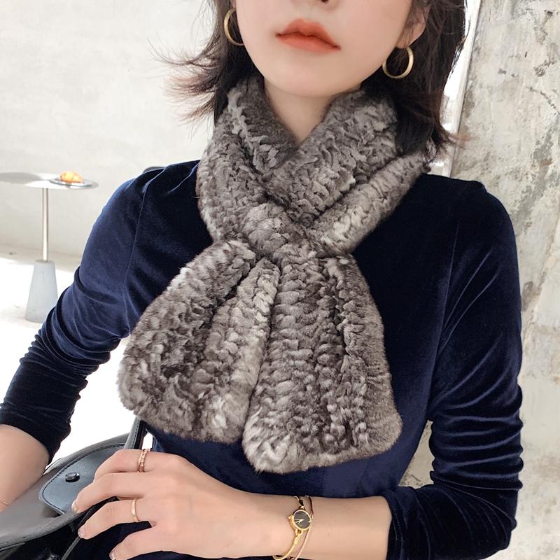 

Chinchilla Collar black velvet chestnut fur scarf winter new style fashion scarf Size:92*15cm