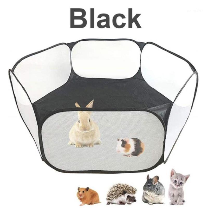 

pet Playpen Small Animals Breathable Folding Fence For Hamster Puppy Cat Guinea Pig Portable Pet Cat Dog Cage Tent Fence1, Black