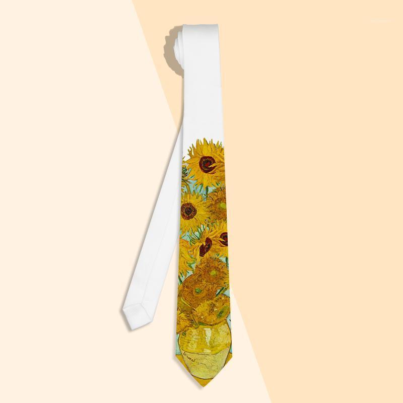 

Sunflower Printed Slim Necktie Fashion Design Tie With Gift Box Pack Men Women Boys Girls Casual Party Tie Suit1