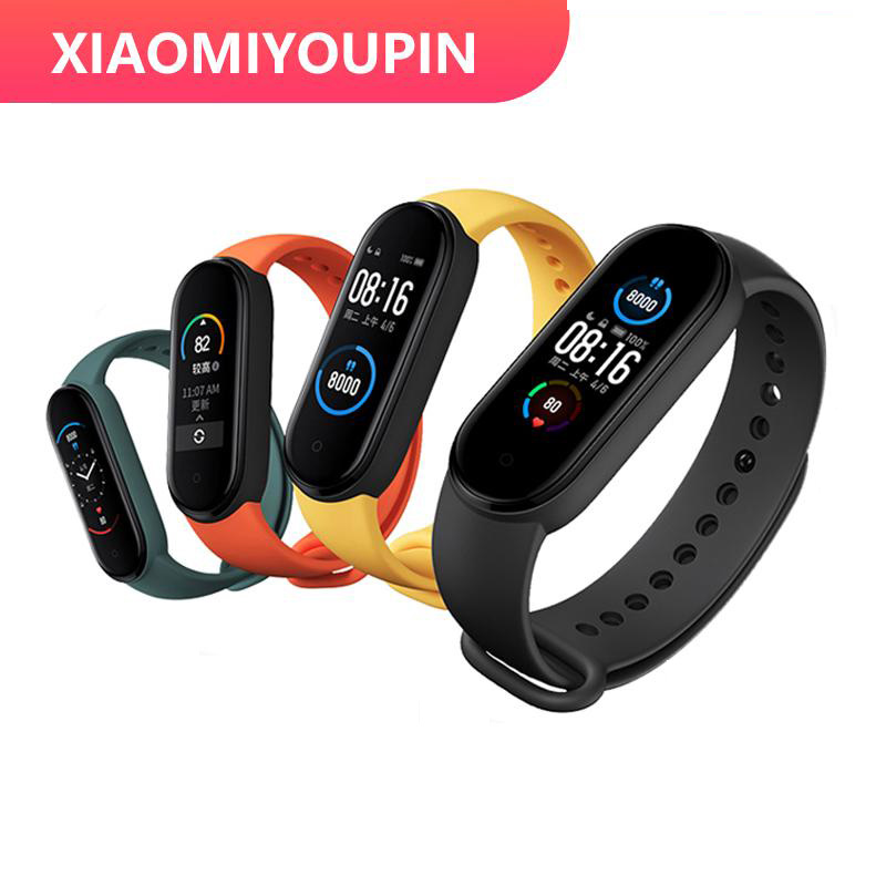 

2020 Xiaomi Mi Band 5 Smart Bracelet 4 Color AMOLED Screen Miband 5 Fitness Tracker Sport Waterproof Smartband Bluetooth 5.0 SH02