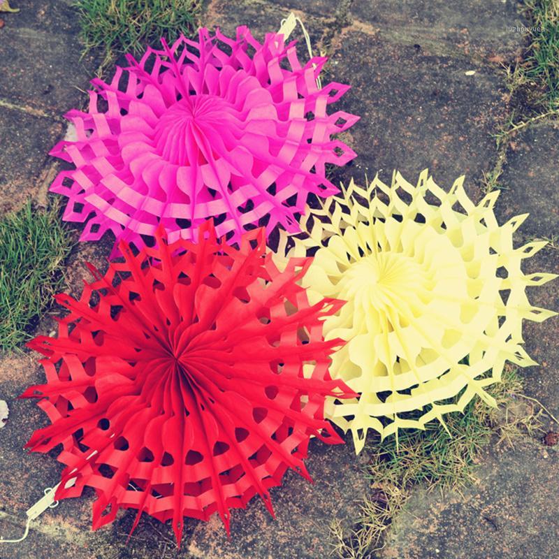 

Tissue Snowflake Paper Fan Cut-out Paper Fan Pinwheels Hanging Flower Crafts Party Wedding Home Baby Shower Decorations1, Beige