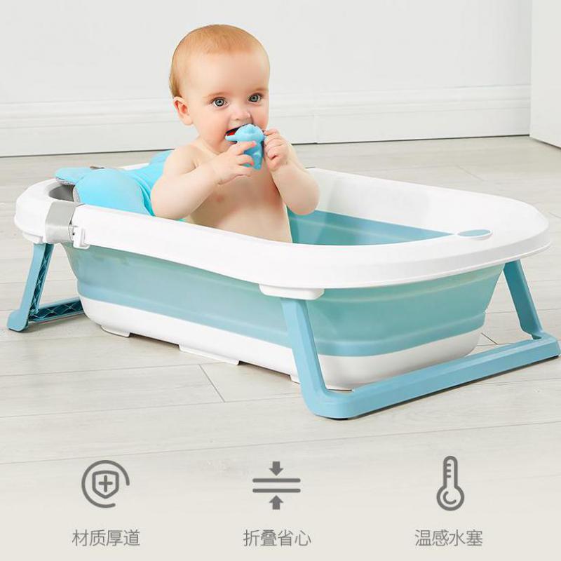 

Baby bath tub newborn baby folding bath tub home large children can sit lie newborn child supplies bucket