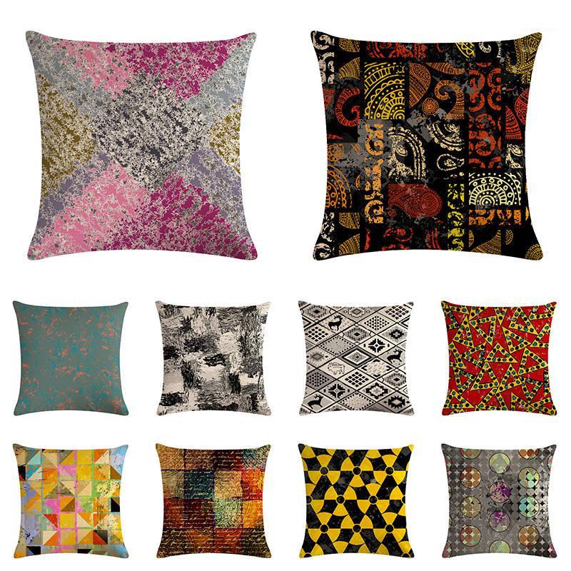 

45*45cm Europe and The United States Minimalist Geometric Design Pattern Pillow Cover Suitable for Home Decoration Cushion Cover1, Red