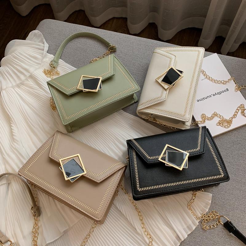 

High-end bag, western style female bag, 2021 new trendy Korean version of the wild messenger chain shoulder bag, Black