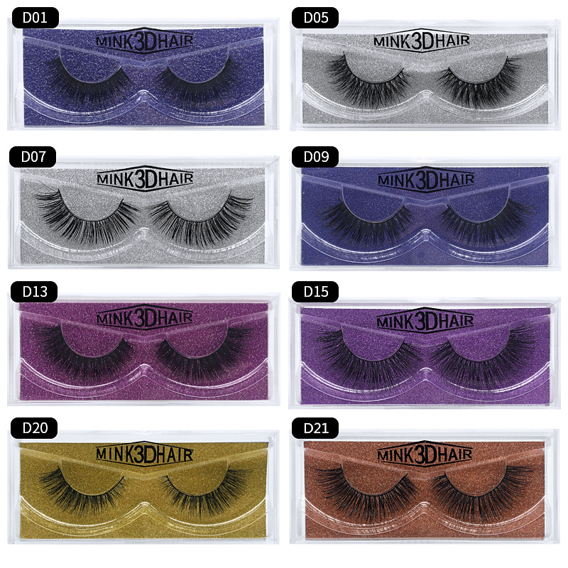 

1 pair 3D Handmade Mink Eyelashes individual Natural False Eyelashes for Beauty Makeup fake Eye Lashes Extension for D Series
