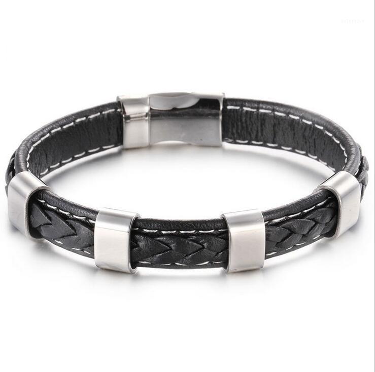 

13mm Wide Punk Weaved Leather Wrap Bracelet Cool Men Trendy Gold Silver Color Mens Bracelets & Bangles Jewelry Gifts Accessory1