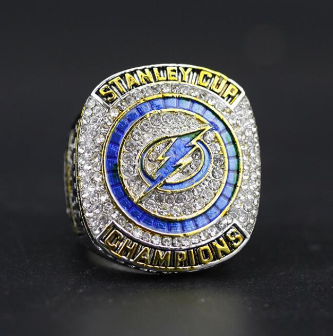 

HEDMAN 2020 Tampa Bay Lightnin g Stanley Cup Team Champions Championship Ring With Wooden Display Box Souvenir Men Fan Gift, Golden;silver