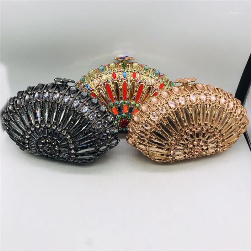 

New Fashion Shell Bag Women Chain Shoulders Handbags Wedding Dress Bridal Diamond Chains Shoulder Handbag Elegant High Quality1, As pictures 3