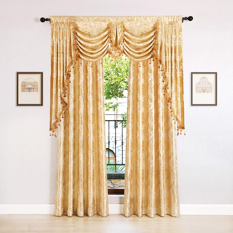 

European Golden Royal Luxury Curtains for Bedroom Window Curtains for Living Room Drapes(Grommet Top,1 Piece, F002