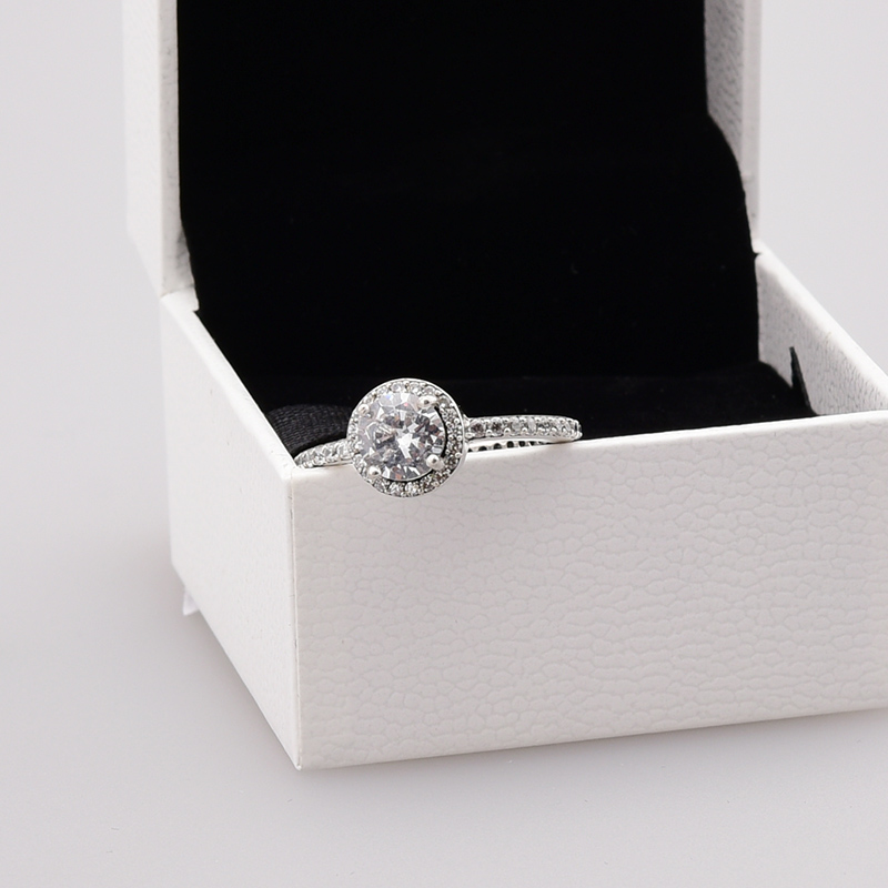 

Hot Real 925 Sterling Silver CZ Diamond RING with Original box set Fit Pandora style Wedding Ring Engagement Jewelry for Women Girls