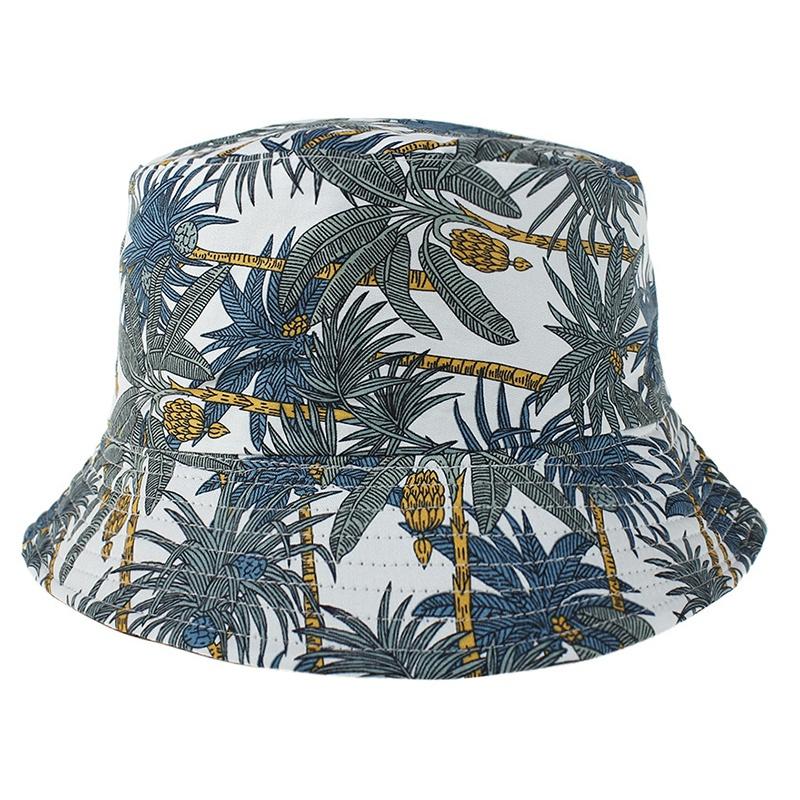 

Vintage Printed Fisherman Hat, Double-Sided Cotton Women's Sun Hat, Outdoor Travel Sun Hat, White