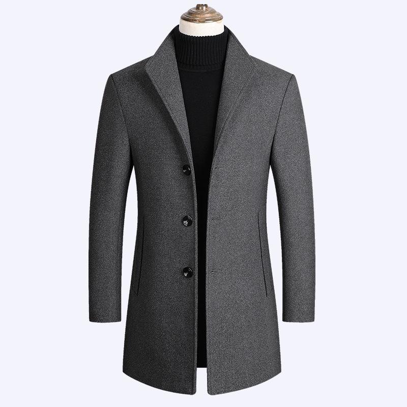 

Fashion plus size men's jacket trench coat, Black