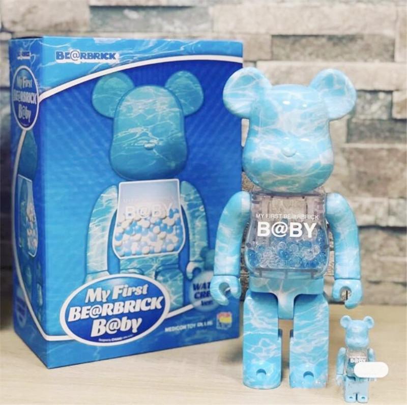 

HOT 400% 28CM Bearbrick The ABS Water Crest Fashion bear Chiaki figures Toy For Collectors Be@rbrick Art Work model decoration toys gift