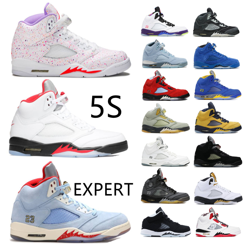 

2022 Top Fashion Bluebird 5 5s basketball shoes men sports sneakers Black muslin Oreo what the white xsail island green easter grey top 3 oregon mens trainers, Box