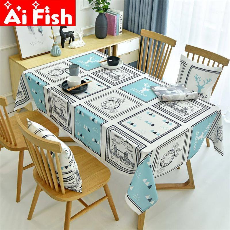 

Nordic Square Printed Tablecloth Waterproof Rectangular Dining Table Catering Home Restaurant Cafe Hotel Table Cover X027-41, Color 3