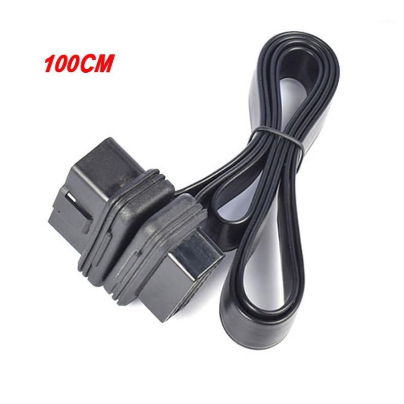 

30cm/60cm/100cm Flat Thin 16Pin OBD 2 Extender OBD2 16 Pin ELM327 Male To Female Adapter Elbow OBDII Extension Connector Cable1