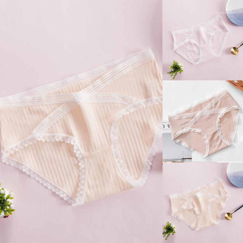 

Fashion New Ladies Cross Briefs Lace Edge Low Rise Underwear Pregnant Woman Casual Breathable Lingerie1, Khaki