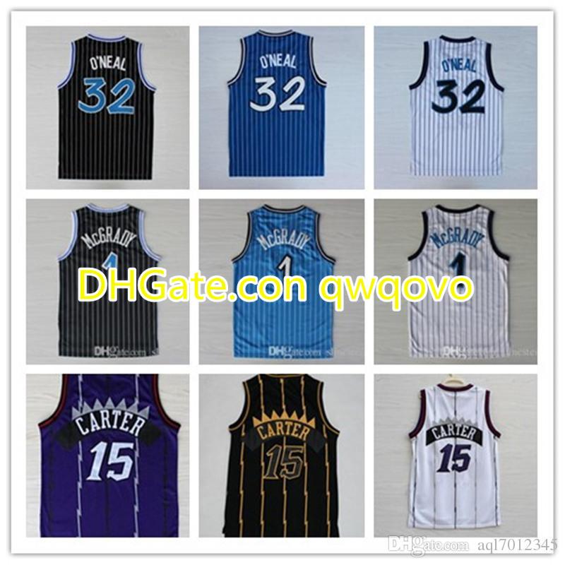 

High-Quality 32 O'Neal Jersey Penny 15 Carter Jerseys Tracy 1 McGrady Jerseys Stitched College Shirts Mens Vince 1 Hardaway Shirt Basketball, Black;red