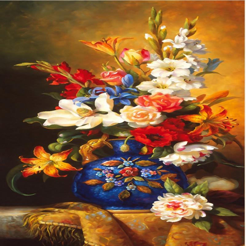 

Dropship 3D Custom Photo Wallpaper Vase Flowers Oil Painting Entrance Wallpaper Restaurant Hotel Doorway Mural Home Decoration, As pic