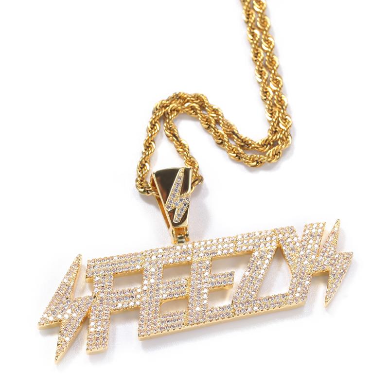 

Pendant Necklaces 2022 Christmas Zircon Letter Necklace Simple Hop Feezy