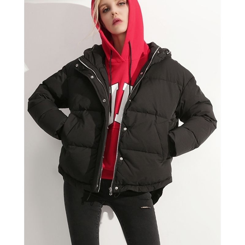 

New Winter Autumn Women Long Sleeve Warm Jackets Coats Windproof Casual Cotton Ladies Hoodies Coats S M 89-240 201112, White