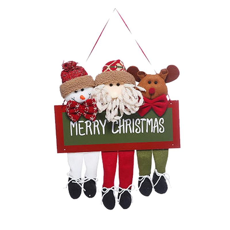 

Christmas Decor Doll Gift Home Children Kids Santa Snowman Wooden Hanging