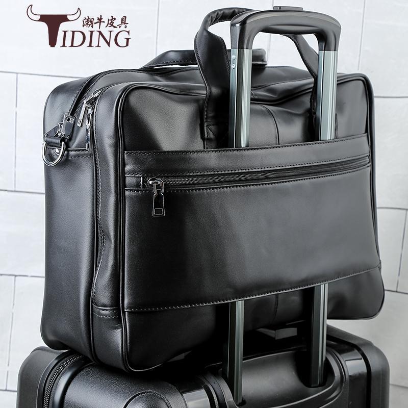 

Genuine Leather Men Bags Fashion Man Crossbody Shoulder 17" laptop Handbag Men Messenger Bags Male Briefcase Men's Travel Bag1