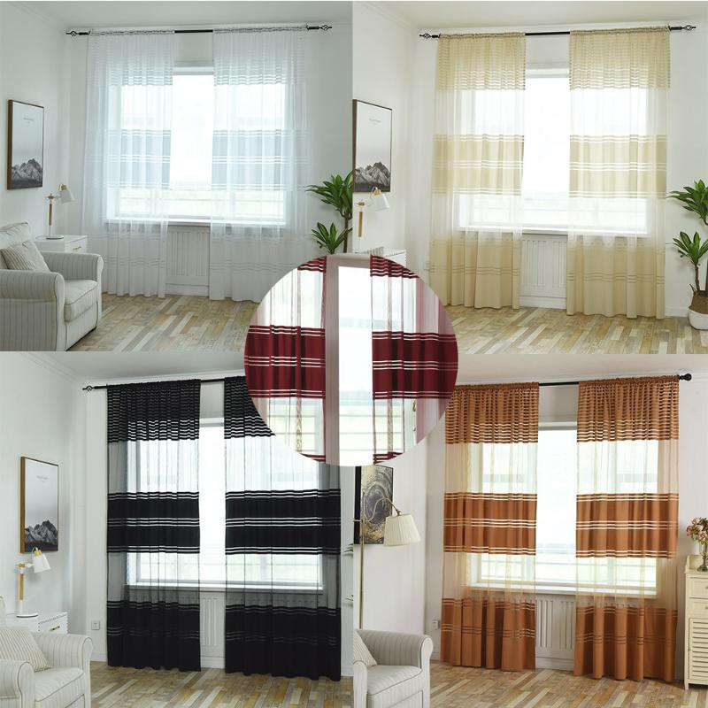 

High Quality Window Treatment Voile Drape Valance Decoration Multicolor Modern Voile Curtain Leaves Sheer Curtain Tulle, Gy