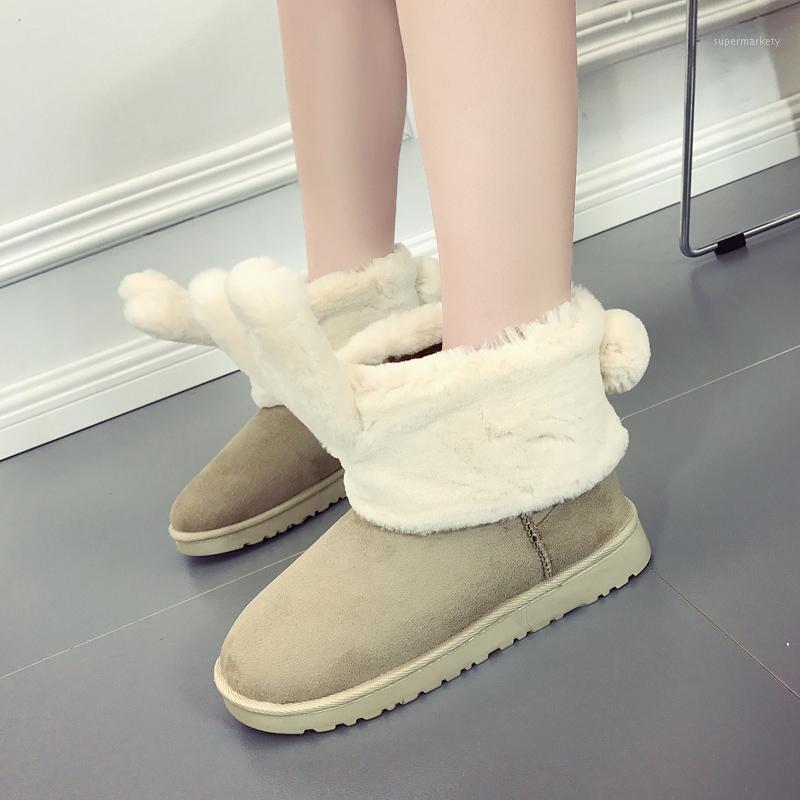 

FEVRAL 2021 New Autumn Winter Fashion Woman Boots Design Slip-On Suede Short Booties Ladies Shoes Warm Ankle Snow Boots1, Black